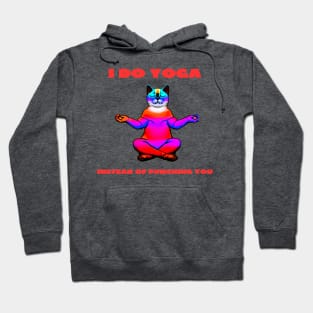 A cat doing yoga funny Hoodie